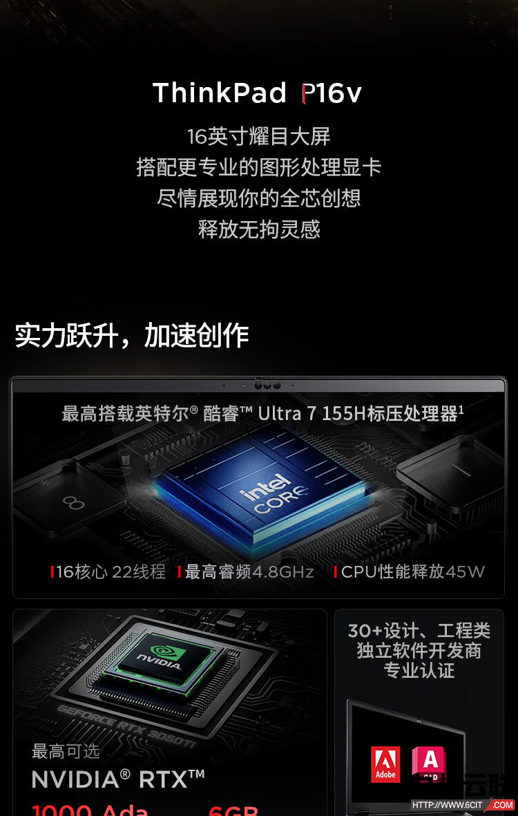 联想Lenovo ThinkPad P16V Gen2 2024移动图形工作站