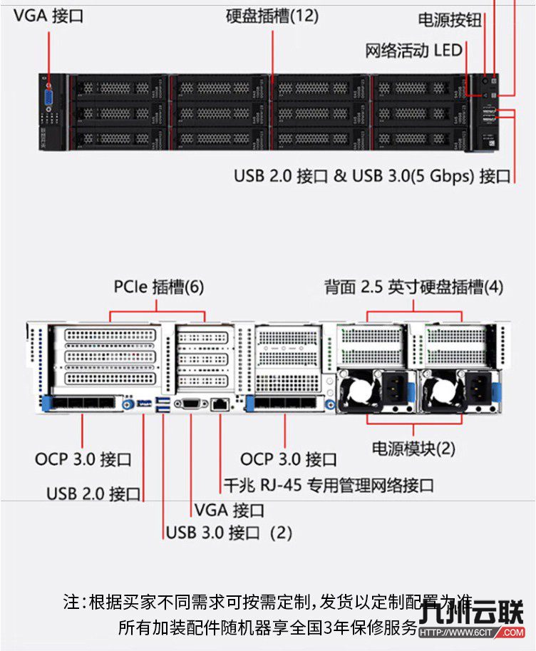 联想开天KR522h G3服务器 国产服务器 海光处理器