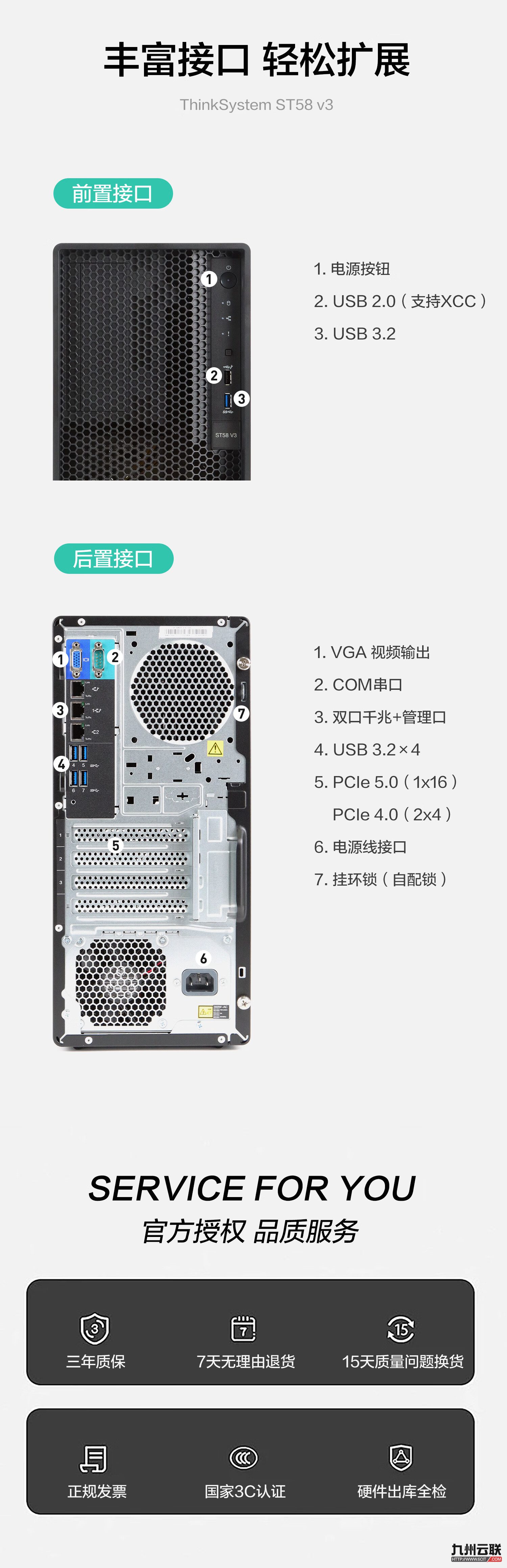 联想ThinkSystem ST58 V3服务器 单路塔式服务器 入门级服务器